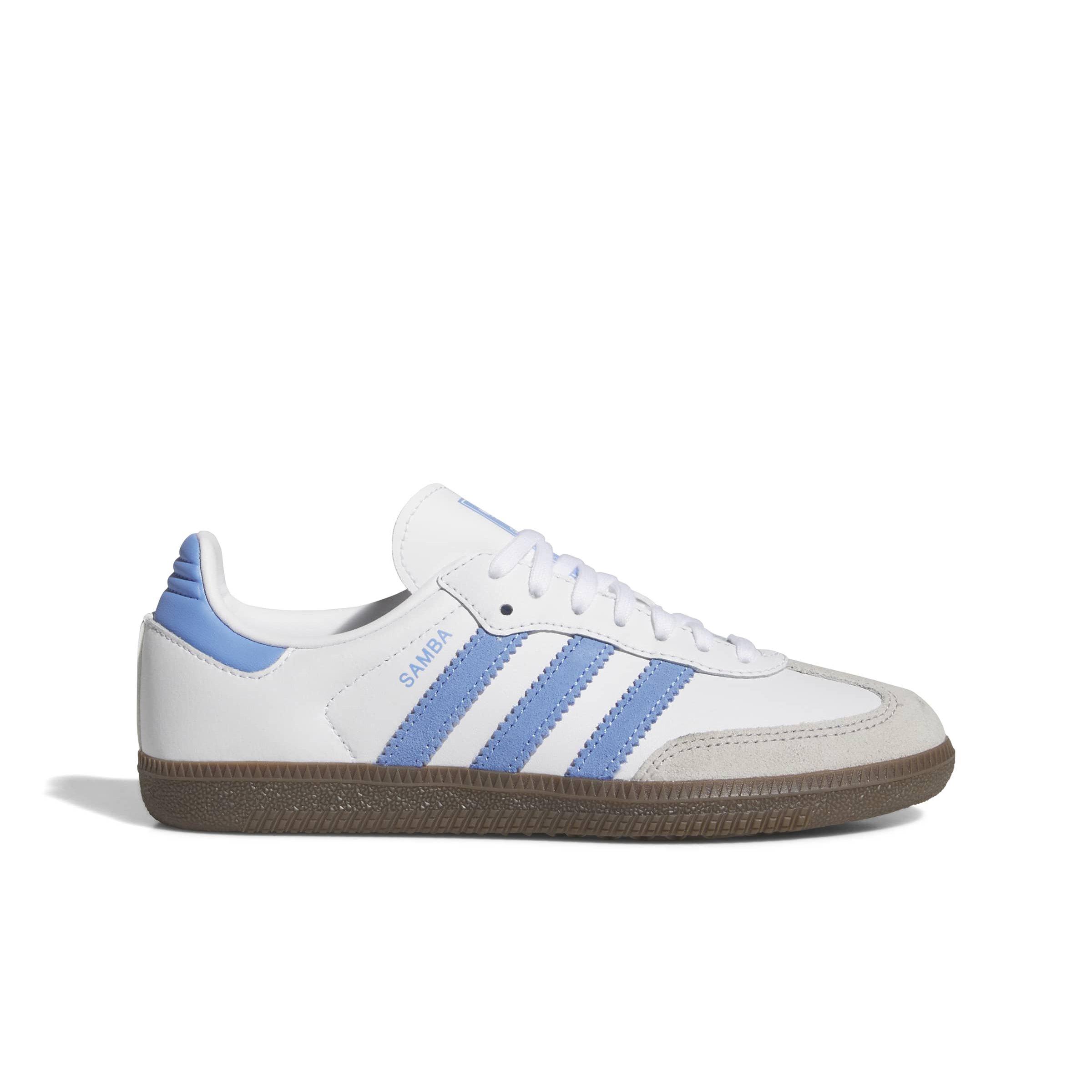 adidas Originals Samba OG "Ftwr White/Blue Fusion/Gum 5" Grade School Boys' Shoe - WHITE/BLUE/GUM